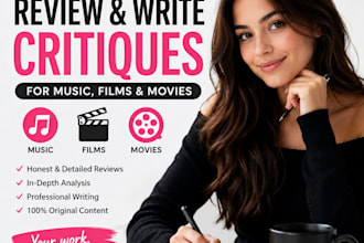 review and write critiques for music, films, and movies professionally