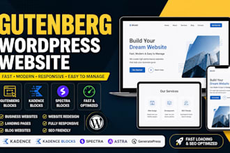create gutenberg wordpress website using gutenberg blocks spectra or kadence