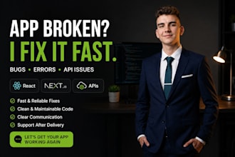 fix react, next js, tailwind, and typescript bugs fast