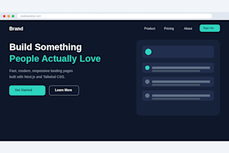 design a modern nextjs landing page