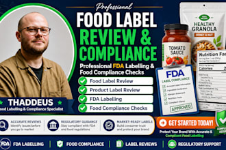 perform food label review, product label review, fda labelling, food compliance