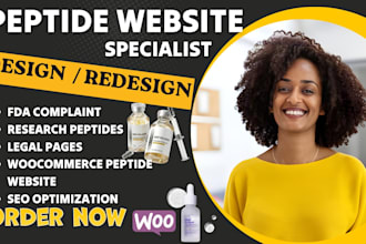 build fda complaint peptide website woocommerce peptide website research