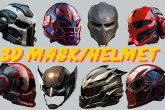 create 3d mask 3d helmet wearable mask anime mask futuristic helmet cosplay mask