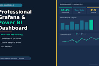 build a professional grafana or power bi dashboard for your business