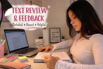review and improve your text with detailed feedback