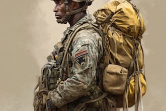 draw military themed illustrations