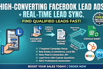 setup facebook lead generation ads with meta pixel and crm or sheet integration