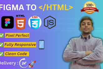 convert figma, psd, or image to responsive HTML CSS website