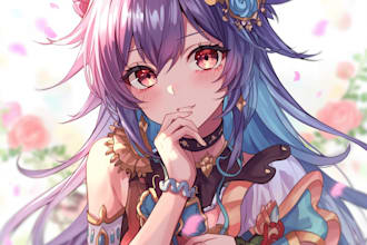 anime character an illustration and anime character