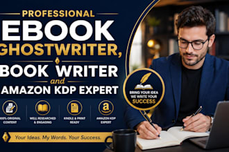 be your professional ebook ghostwriter, book writer and amazon kdp expert