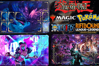 design custom tcg playmat, deskmat, anime playmat, one piece, yugioh card game