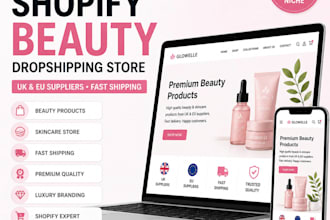 build shopify beauty dropshipping store skincare beauty website cosmetic store