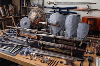 design 3d printable sword 3d weapon cosplay 3d props armor swords stl printing