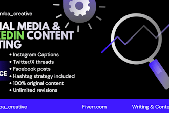 write engaging linkdin content posts and socialmedia content