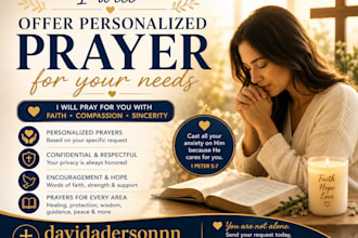 offer a personalized prayer for you needs