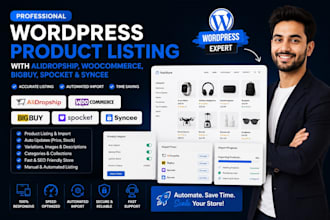 do wordpress product listing with woocommerce, alidropship, bigbuy, spocket