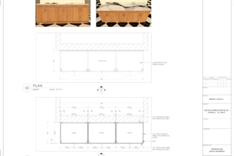 draft bespoke joinery shop drawings with dimensions