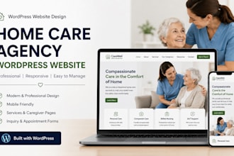 design a home care agency wordpress website or home healthcare site