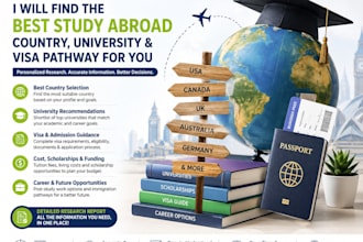 a customized study abroad roadmap based on your profile