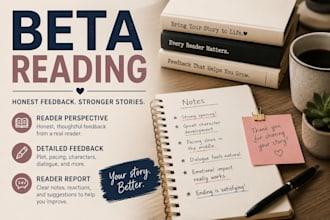 beta read your fiction manuscript and give detailed feedback