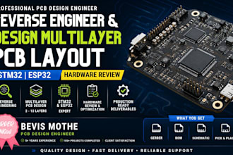 reverse engineer and design multilayer pcb layout, stm32 esp32 hardware review