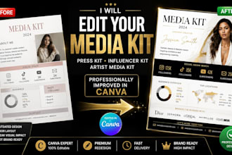redesign media kit press kit influencer kit artist press kit actor media kit