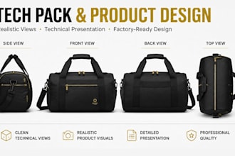 design bag tech pack, handbag, backpack, tote bag duffle bag for manufacturing