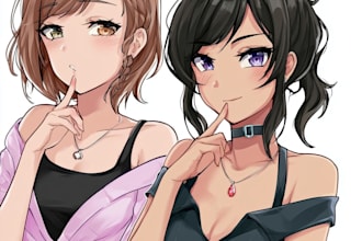 draw anime character or portrait, fanart, oc, pfp