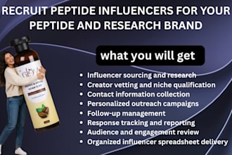 recruit peptide influencers for your peptide and research brand