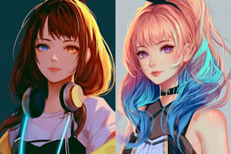 draw your characters and fanart in semi realistic art