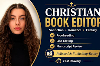 be your christian nonfiction romance fantasy book editor christian book editing