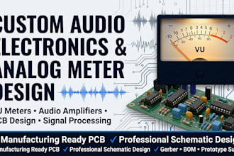develop custom audio electronics and analog vu meter hardware, and pcb design