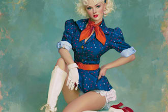 pin up girl and pin up girl illustration