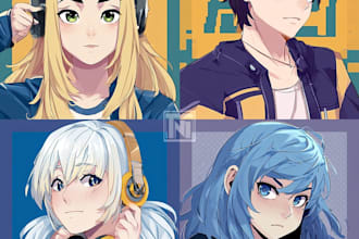draw anime character or portrait, fanart, oc, pfp