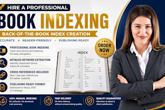 create book indexing, back of the book index creation for your book