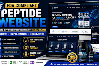build fda compliant peptide website, peptide store, supplement website, peptide
