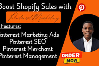 do pinterest marketing, design pins boards setup catalogs for shopify marketing