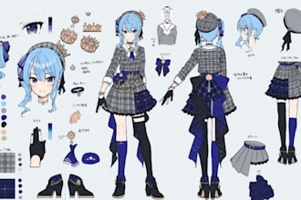 create professional character sheet, model sheet and reference sheet