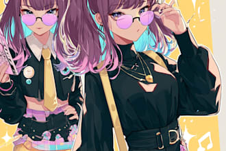 draw anime character art illustration for profile
