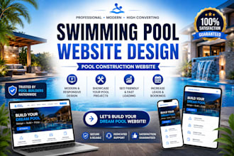 build a stunning swimming pool or pool construction website