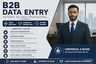 do b2b lead generation, data entry and web research