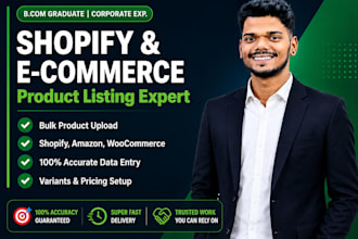 do ecommerce product listing and shopify product upload