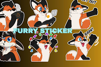 draw stickers for telegram of your furry characters or not