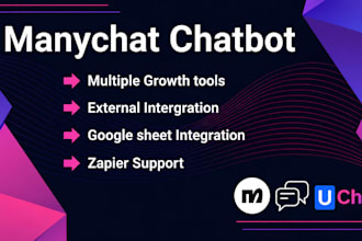 create manychat and uchat chatbot for your social media business