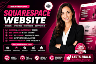design or redesign square space website for your business