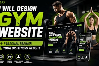 design gym website, personal trainer, yoga or fitness website