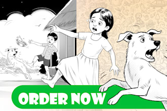 create expressive black and white illustrations