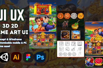 design 2d game ui ux 2d game assets mobile game ui design pc game graphics