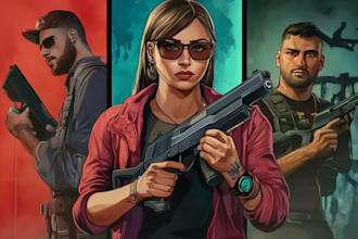 draw gta style vector cartoon portrait from your photo