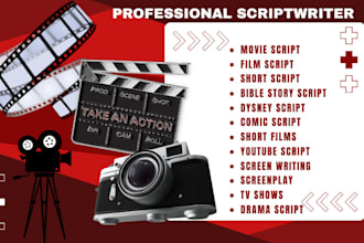 do screenplay writing, moviescript writer, film script, short films, tv series